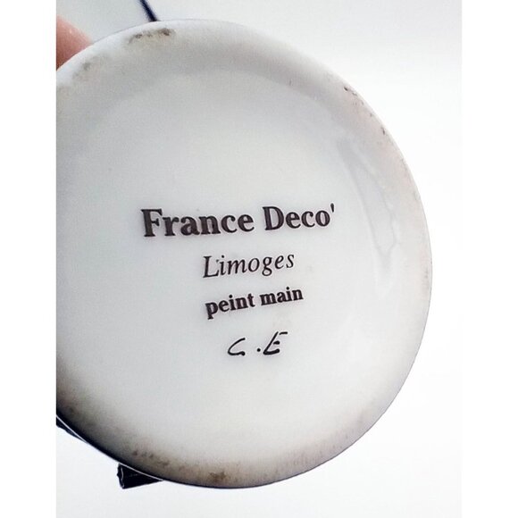 Vintage Limoges Trinket Box Table Lamp Sailboat Porcelain 90s France Signed Flaw - Picture 13 of 16